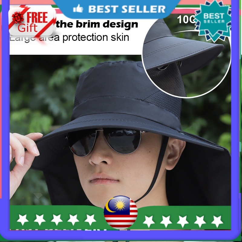Visor Hats Fishing Sun Protector Cap UV Protection Face Neck Cover Sun  Protection Outdoor Sport Hiking Fishing Hats black