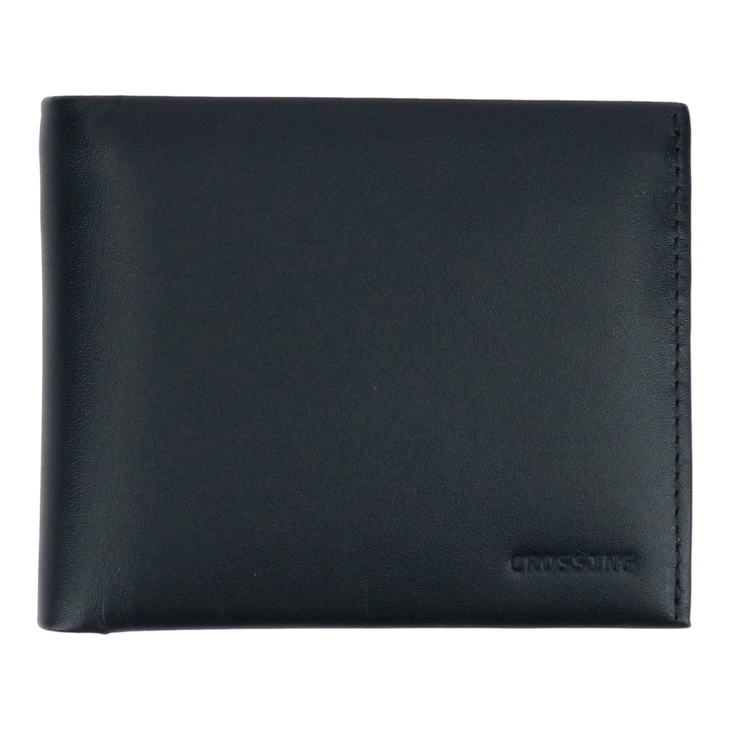 Crossing Sydney Bi-Fold Leather Wallet [12 Card Slots] - Black