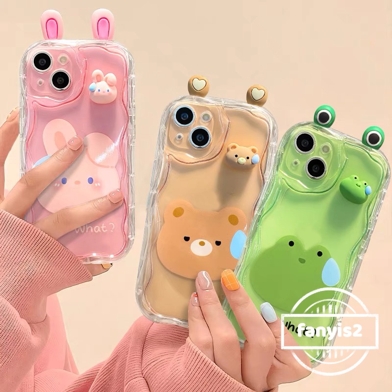 Huawei Nova 5T 7i 7 7se 8 8se 9 10 Pro Mate 30 40 Pro P30 P40 P50 P60 Pro 3D Doll Frog Rabbit Bear Phone Case INS Fashion Protective Cover