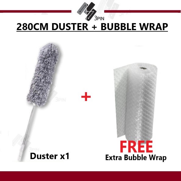 280cm Long Fan Feather Duster Cleaning Tools Brush Cobweb Ceiling Duster Berus Penyapu Sawang Habuk Pembersih Kipas鸡毛扫摊子