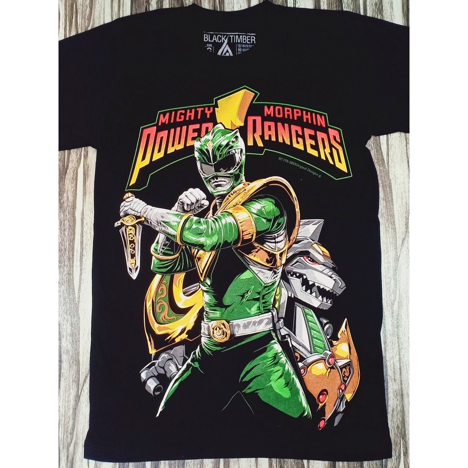 BT179 GREEN MIGHTY MORPHIN POWER RANGERS SPECIAL LIMITED MOVIE COLLECTORS EDITION ORIGINAL BLACK TIMBER COTTON T-SHIRT