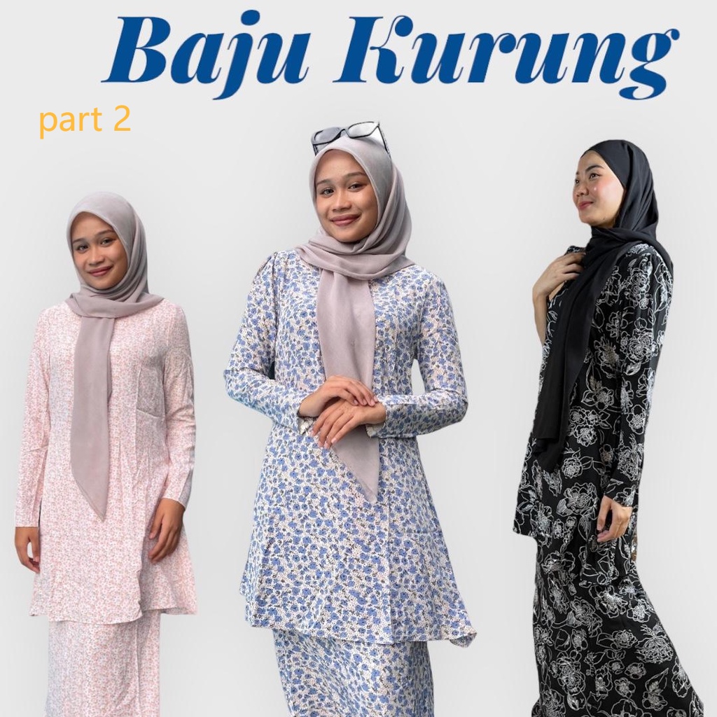 Muslim Fashion Baju Kurung Modern Floral Design Trendy Clothing Muslimah 2