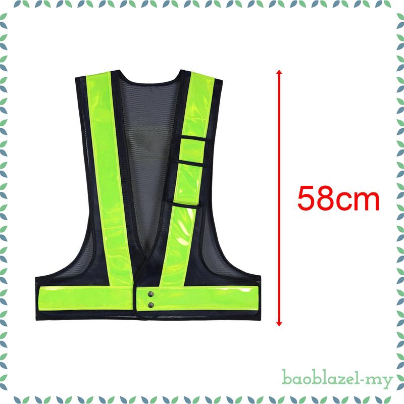 [BaoblazecbMY] High Visibility Reflective Vest Running Reflective Vest Gear for Volunteer Emergency Traffic Work Walking Night Running