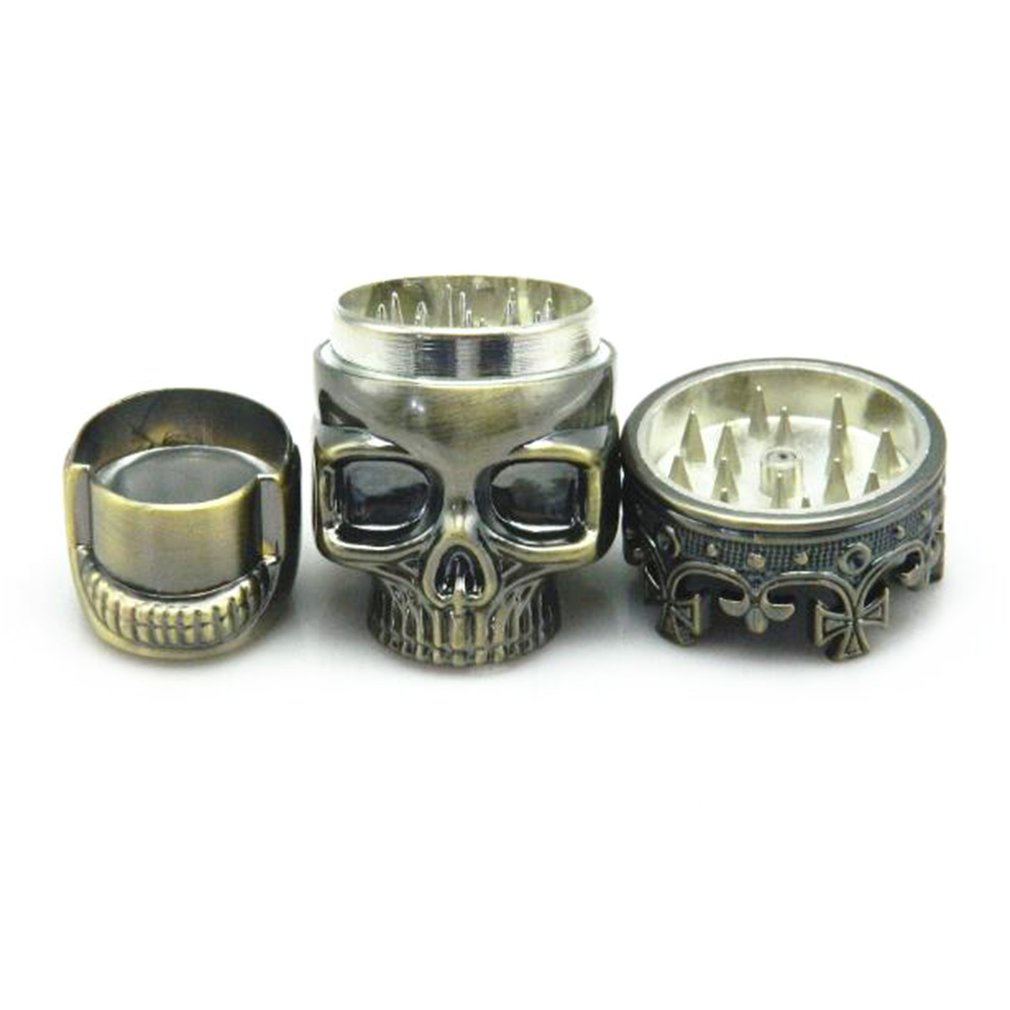 【czilt】3 Layers Men Skull Head Shape Grinder Portable Tobacco Herb Spice Crusher