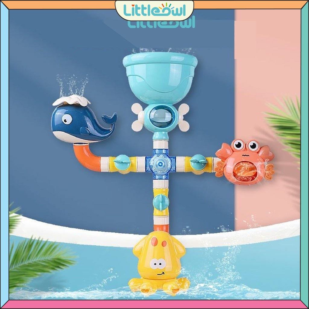 【M'sia】Baby Water Bath Pipes Toys Sprinkle Assembly Water Game Toys Kids Bathroom