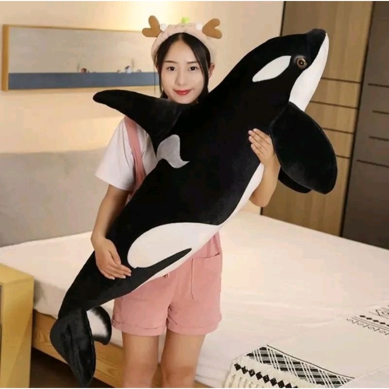 Orca WHALE DOLL TOY LARGE SIZE 80cm SOFT AND plush MATERIAL SNI QUALITY