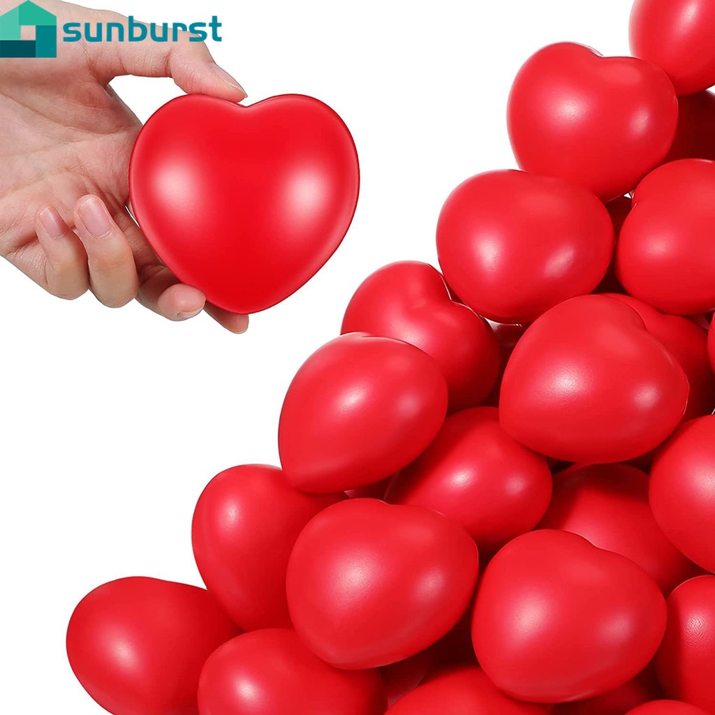 Novelty Stress Pressure Relief Gift / Kawaii Red Heart Stress Ball / Soft Elastic Foam Anti Stress Vent Ball / Children's Squeeze Toy / Adult Office Decompression Toys