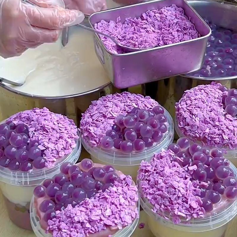 Have Must 网红芋泥桶摆摊紫薯薄脆香芋碎片紫色麦脆松露脆芋泥波波抱抱桶Ice powder special n... - Image 5