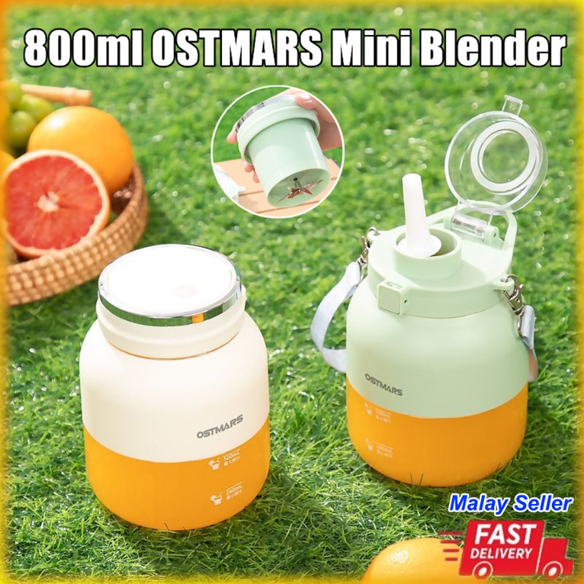 800ml OSTMARS Mini Blender Kering Juice 攪拌杯 果汁機 水果機 搅拌机 榨汁杯 Shaker Blender Buah Jus Ice Crusher Dual-use Water Bottle with Straw BPA Free