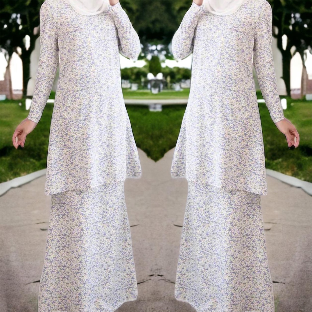 New Arrival Floral Kecil Baju Kurung Muslimah Baju Kurung Clothing Set