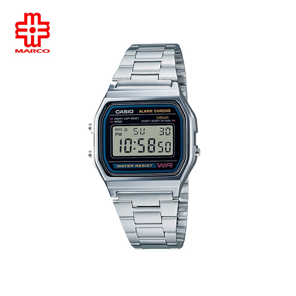 Casio Vintage A158WA-1 Silver Stainless Steel Band Men Watch / Women Watch