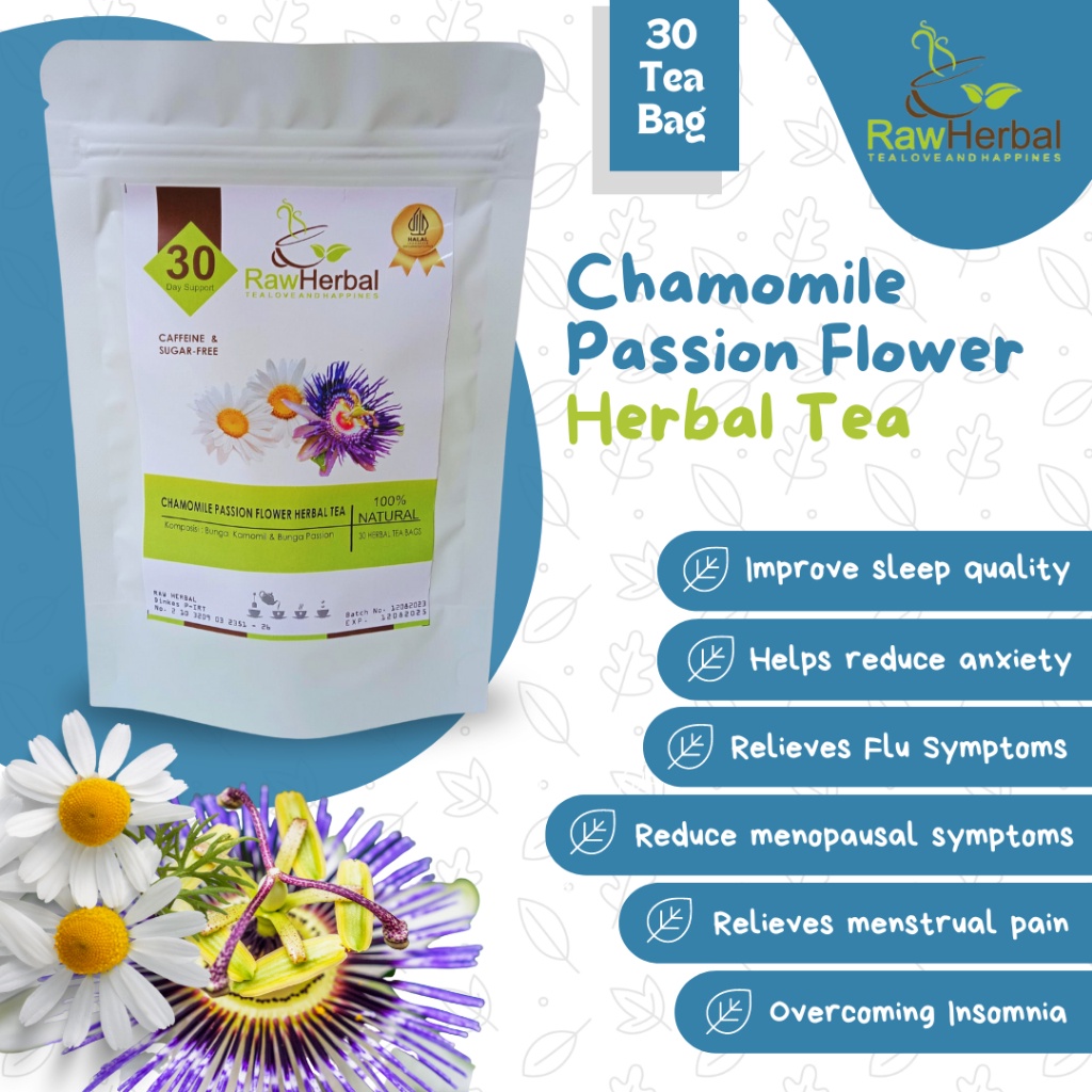 Daily Accessory Chamomile Passion Flower Herbal Tea / Sleep Calm & Relaxing 30 Bag x1 Casual - Image 5