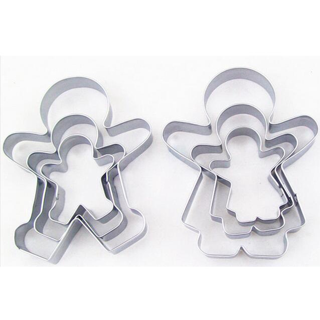 3pcs Christmas Ginger Bread MAN WOMAN BOY GIRL Cake Pastry Cookie Biscuit Cutter