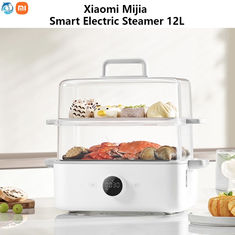 Xiaomi Mijia MI Smart Electric Steamer 12L Large Capacity MI Home Split Electric Cooker Soup Pot Multi-Function Electric Cooker Smart Cooking Pot LED Screen Display Steam Pot Cooker App Control Split Steamer Non Stick Pan Gift & 小米 智能 电蒸锅 12L