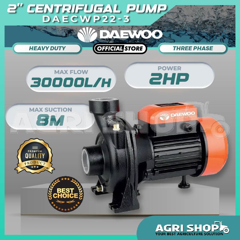 Agrishop DAEWOO 2-inch Centrifugal Pump [DAECWP22-3] | 3-Phase | Efficient for Agricultural and Industrial Use