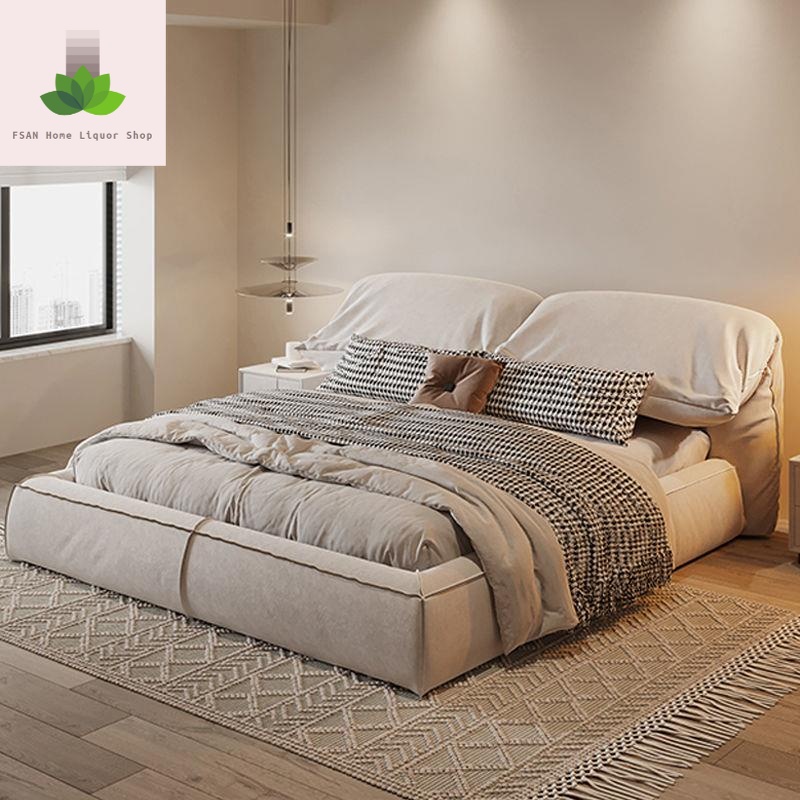 Baxter Italian simple fabric bed floor bed elephant ear modern simple master bedroom tatami bed