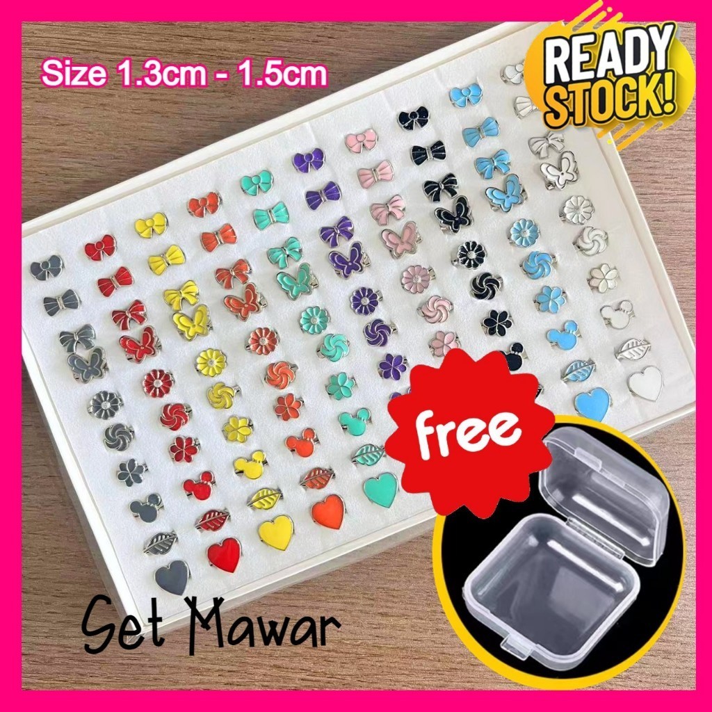 【Free Casing】Kerongsang Brooch Pin Minyak 【design bukan random】【ada kotak】Pin Tudung Kacing Hijab Pin Brooch 100pcs