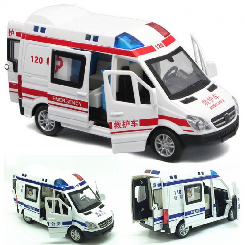 Must Multi Educational Toys Kids Urgent Ambulance Police Car Fire Truck Can Open Door Inertia Diecast Model Toy Vehic... - Image 4