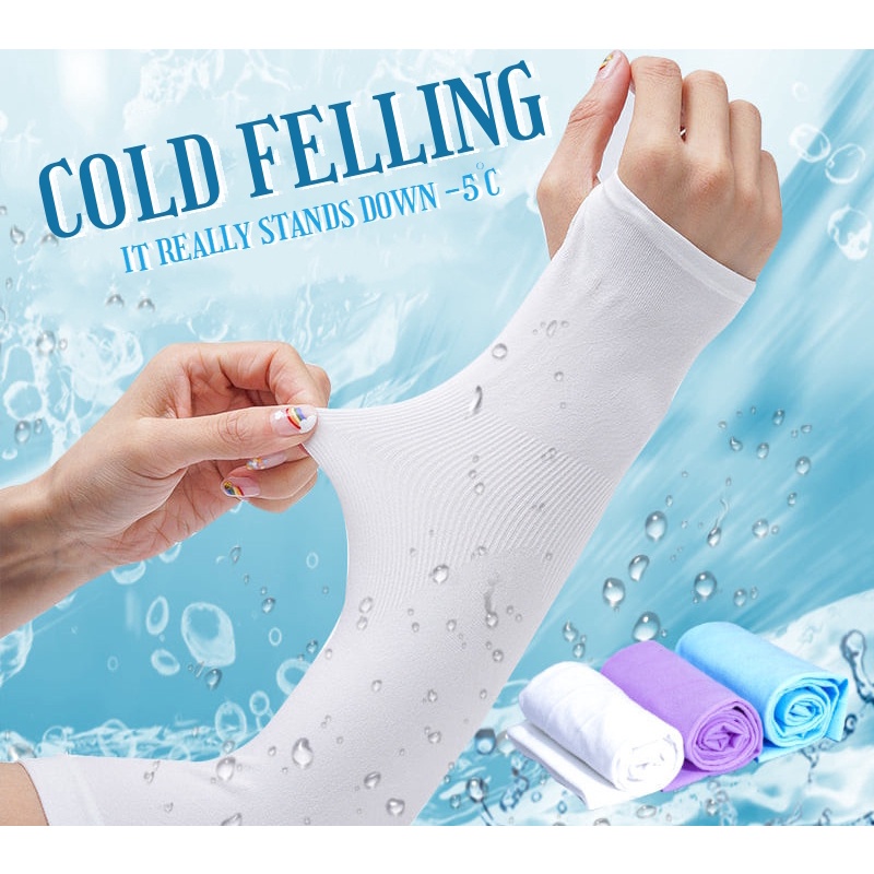 Ice Sleeve Cooling Hand Sock UV Protection Arm Sleeves Thin Men Sport Outdoor Handsock Arm Sock Sunscreen Riding Silk