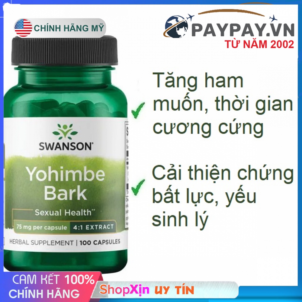 Swanson Yohimbe Bark Male Enhancement Pills from America 100 Pills