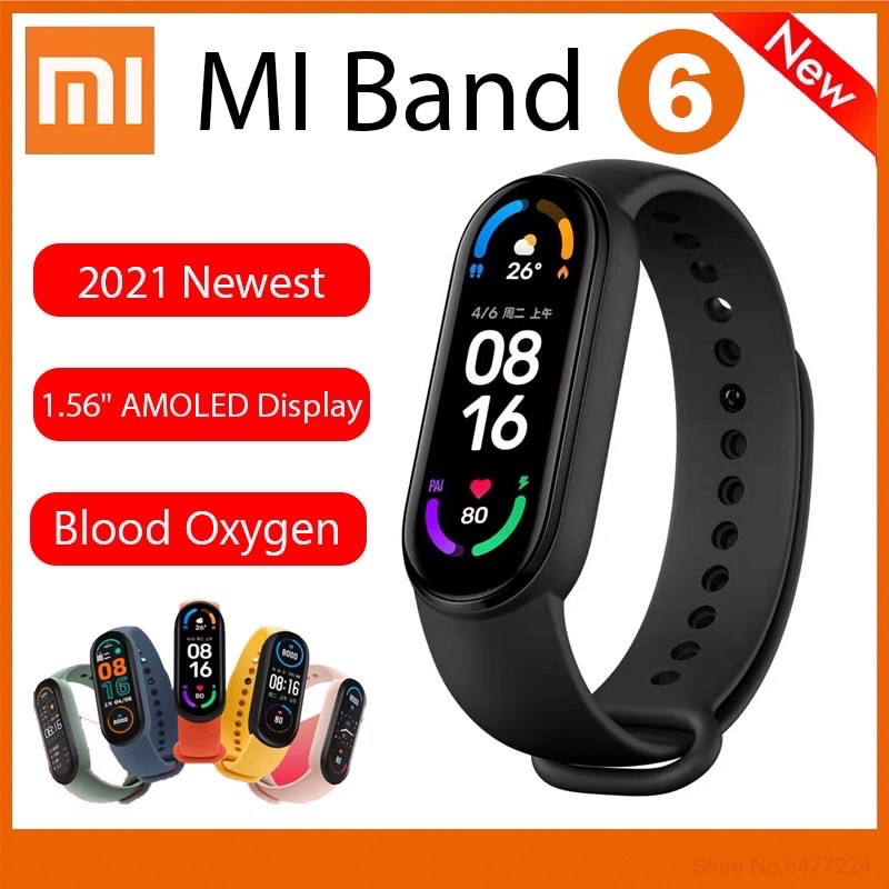 Xiaomi Mi Band 6 / 5 Smart Watch Color LCD English Ready Fitness Tracker MB5 MB6 Blood Oxygen SpO2