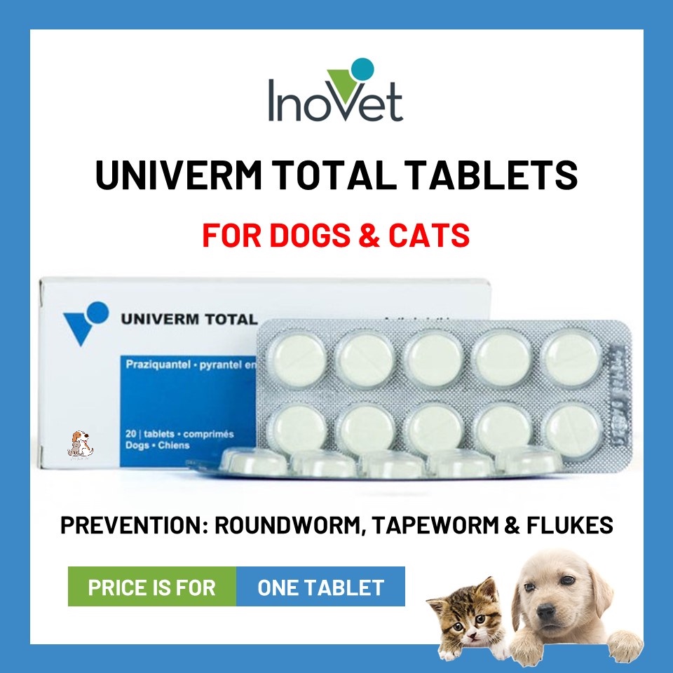 Deworm Tablet for Dog (1 Tablet) Roundworm, Tapeworm & Flukes Prevention exp04/27 Ubat Cacing Anjing