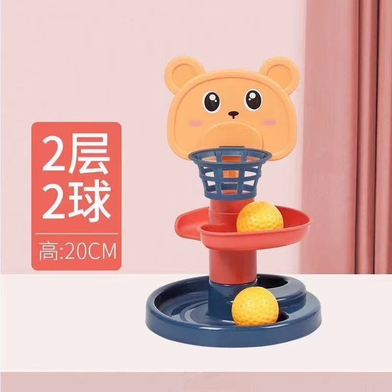 Reliable Essential Baby Educational Toys Children's Sliding Ball Tower Baby's Folding Basketball Table Games Shooting... - Image 2