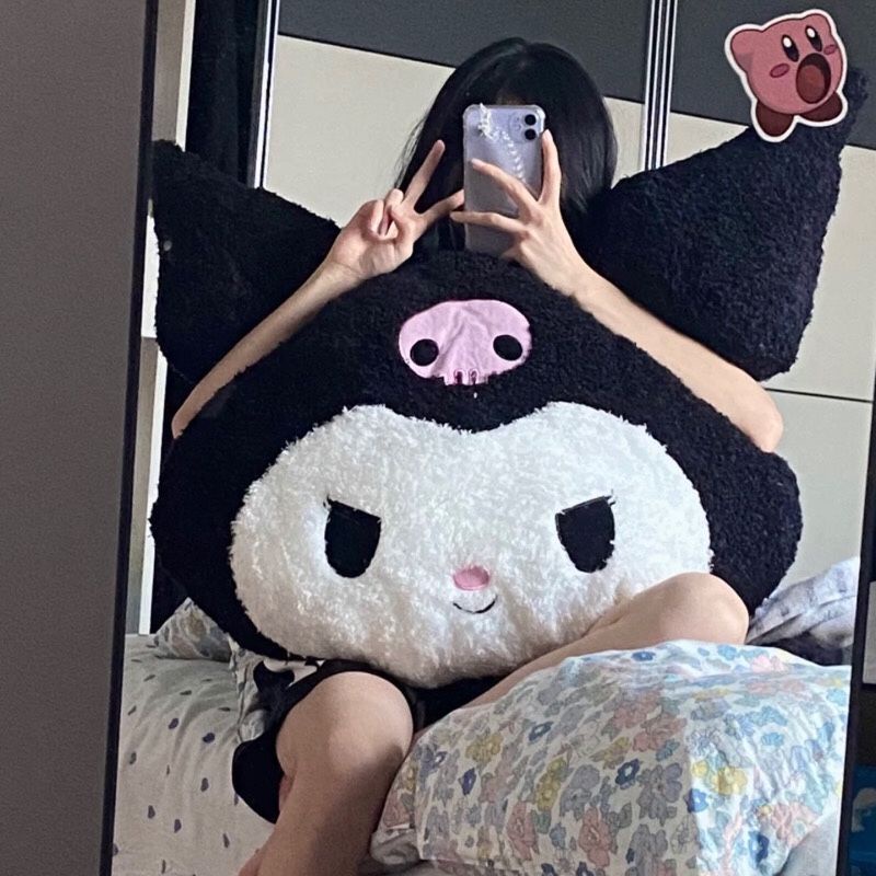 Essential Must 40cm Cartoon Kuromi Doll Stuffed Toys Children Sanrio Plush Sofa Large Throw Pillow Creative Couple Be... - Image 4