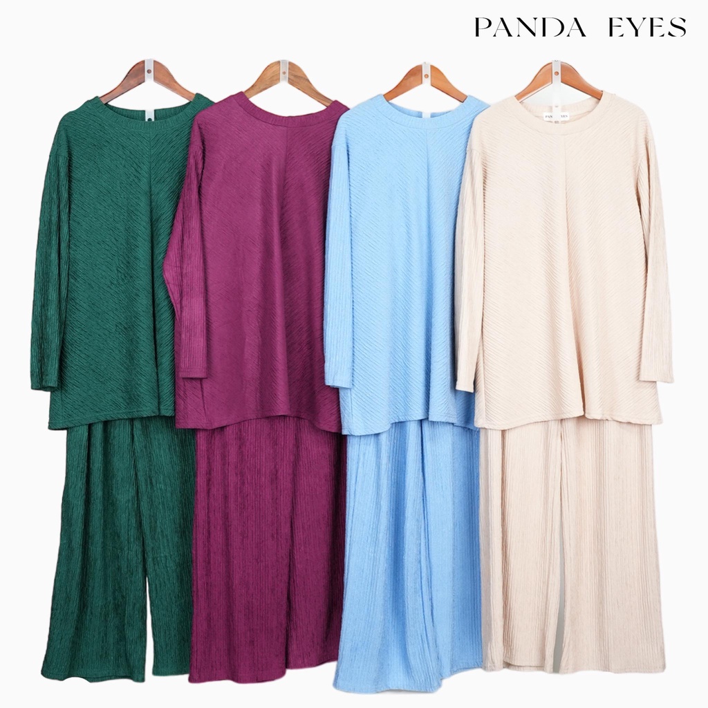 Panda Eyes Pleated Blouse Pants Set CLO-CN3318SetLP