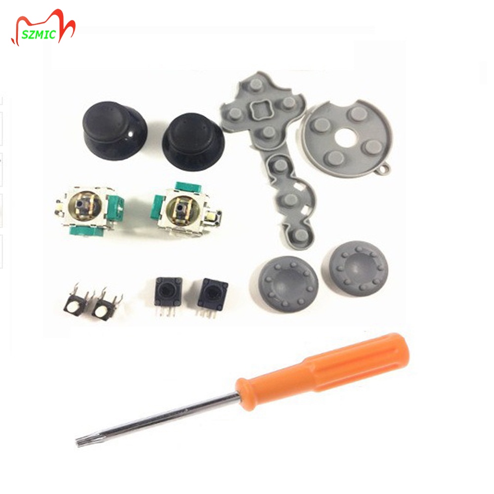 [Ready Stock] 13×/Set Xbox 360 Gaming Accessories 3D Analog Thumb Joystick+Handle Conductive Adhesive+Screwdriver Repair Parts Replace Tools Kit