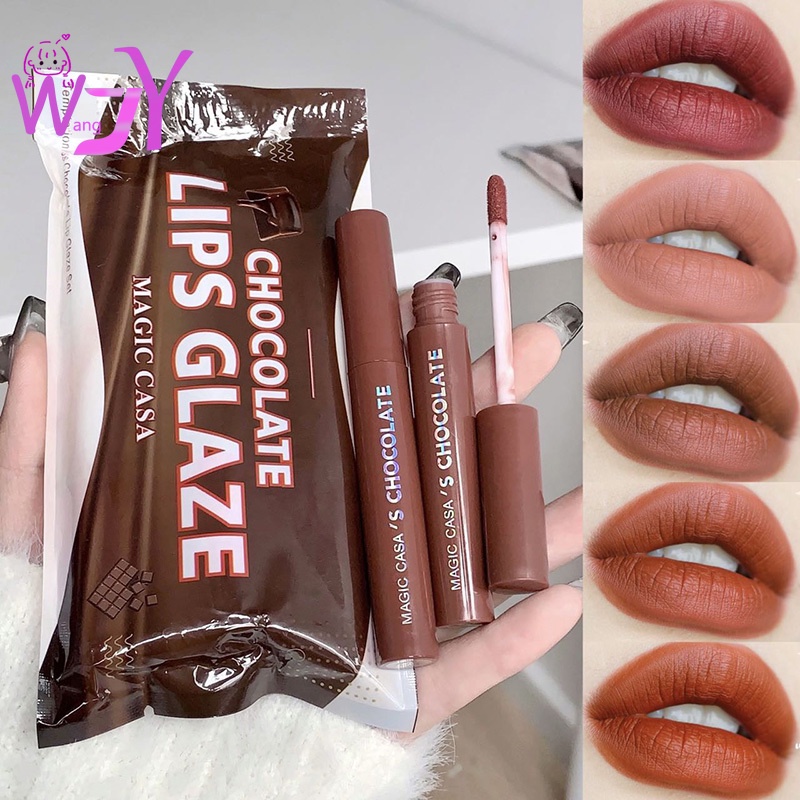 MAGIC CASA 5 Pcs Set Chocolate Matte Lip Glaze Set