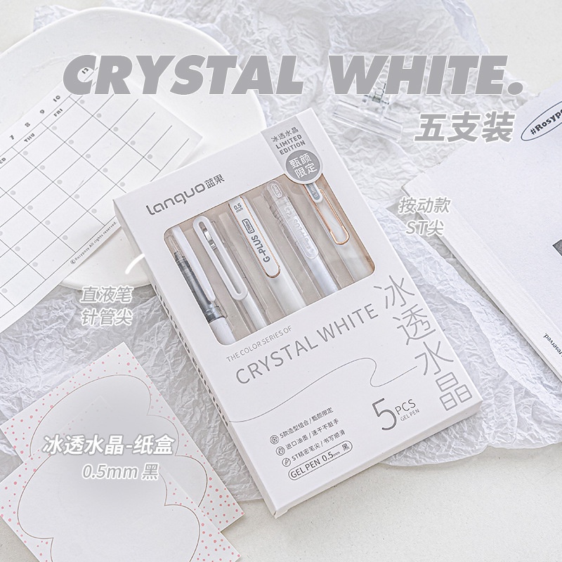 Multi Essential 5pcs/set Ins Simplicity Gel Pen Korean Solid Color 0.5MM Black Cute Pens Lovely Stationery School Stu... - Image 3