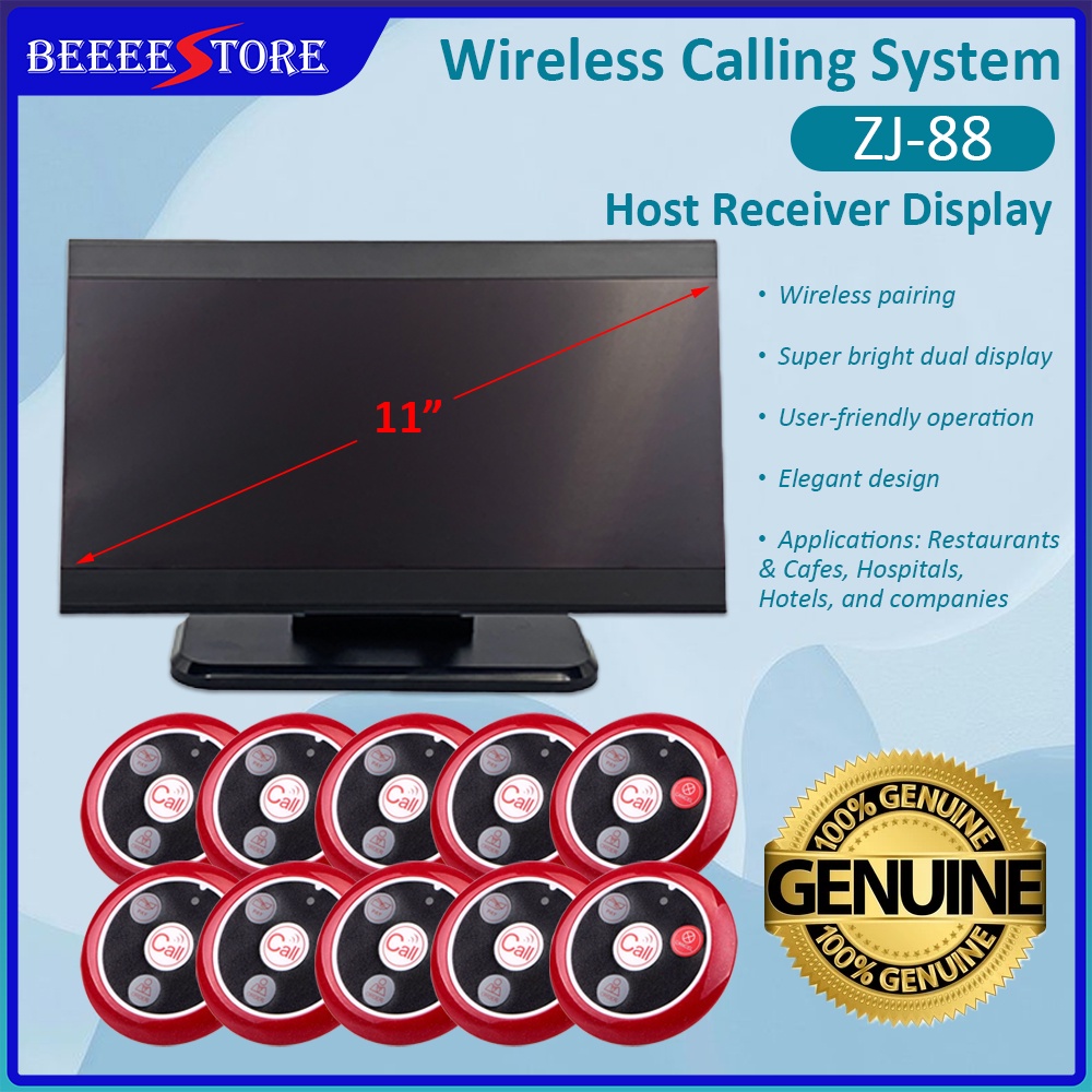 Zj-88 – Wireless Café and restaurants Calling System (DATE+TIME) Wireless Calling System Paket Queue Management System