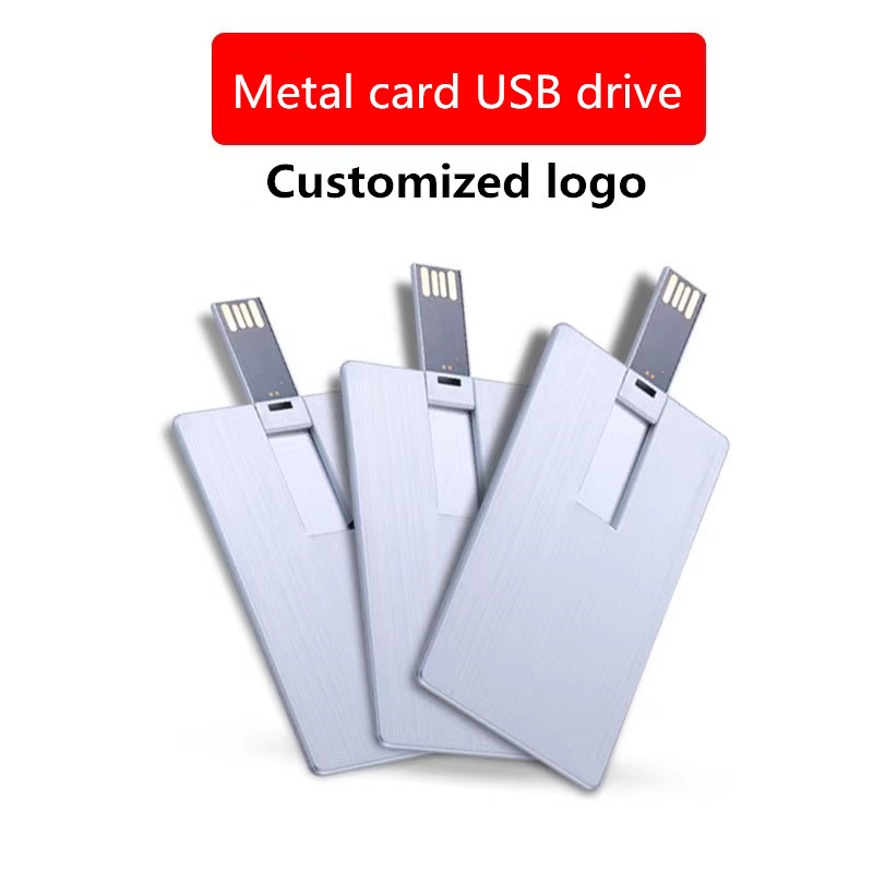 Metal card USB flash drive, 2TB, 1TB, 128GB, 256GB, 512GB, 64gb, 32gb, 16gb, 8gb, 4gb Pen Driver mini metal waterproof