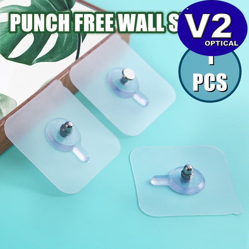 (1 PC) Punch-Free Wall Stickers Adhesive Non-Trace Wall Screw Hook Bathroom Kitchen Living Room Bedroom Utensils Install