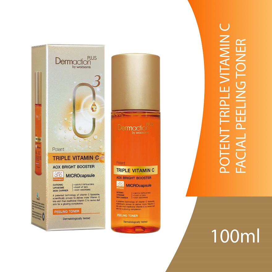 DERMACTION PLUS BY WATSONS Potent Triple Vitamin C Facial Peeling Toner 100ml