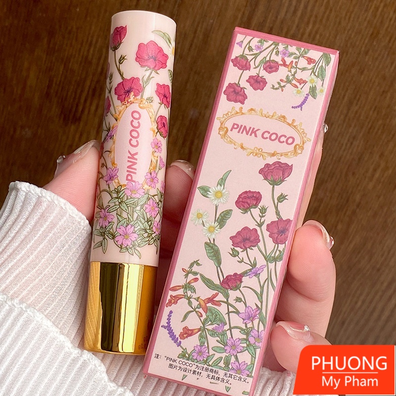 Pink COCO Floral Pattern Matte Lipstick, Smooth and Long Lasting