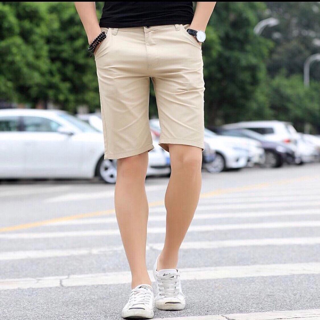 Chino short pant for men boleh pakai tali ping gang Cotton