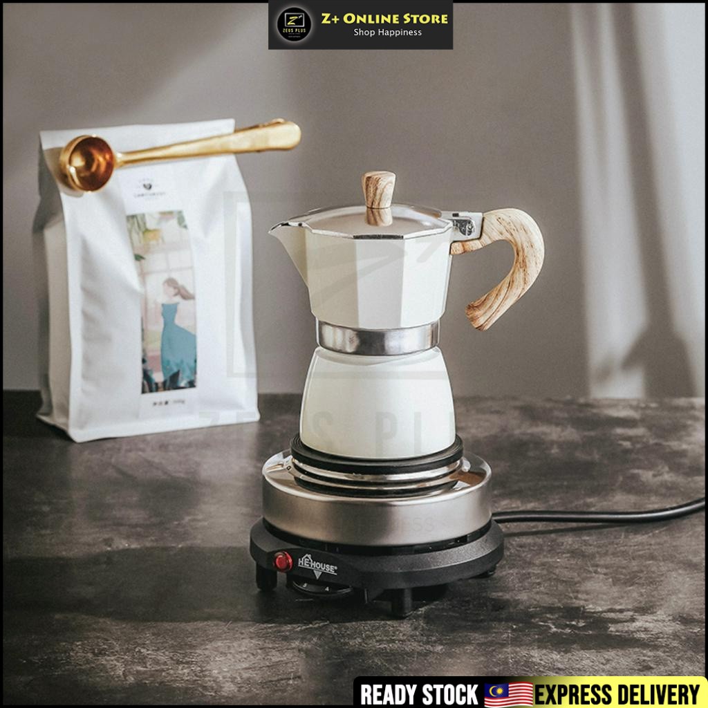 ZPLUS Express Coffee Pot Moka Pot Coffee Maker with Stove & Filter Paper 3 6 cups Aluminum Stove Top Espresso Maker