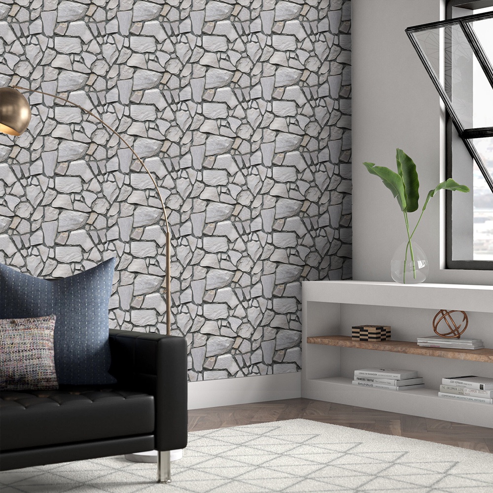 Must Durable 3D Faux Stone Wall Sticker Self Adhesive Panel Wallpaper DIY Home Decor Living Room Bedroom Ki - Image 5