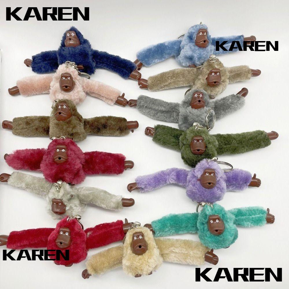 KAREN1 Orangutan Keychain, Cute Car Trinket Plush Fur Monkey Key Chain, Plush Toy Novelty Long Arm Plush Doll Key Ring Men