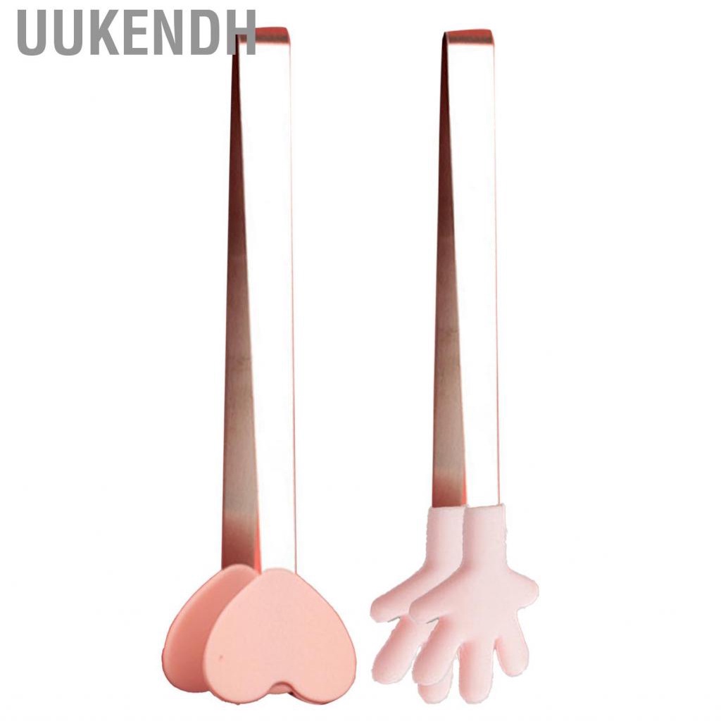 Uukendh Silicone Mini Tongs  Small Kids Heat Resistant Mutipurpose Dishwasher Safe for Cooking