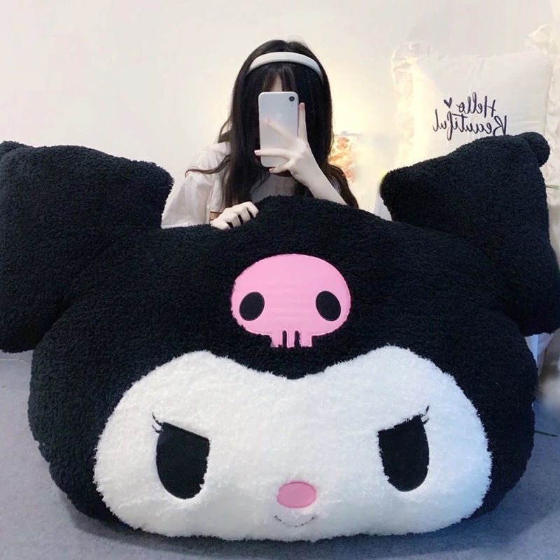 Essential Must 40cm Cartoon Kuromi Doll Stuffed Toys Children Sanrio Plush Sofa Large Throw Pillow Creative Couple Be... - Image 3