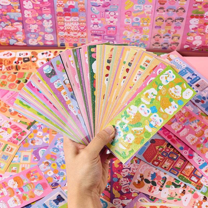 100/50/10Sheets Cute Cartoon Guka Laser Scrapbook Decoration Material Stickers for Helmet Bicycle Hand Account Pencil Case Decals LanLanStickersWorld