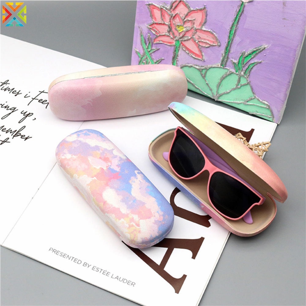 Portable Painted Cloud Pattern Glasses Case Sunglasses Reading Glasses Carry Bag Hard Box