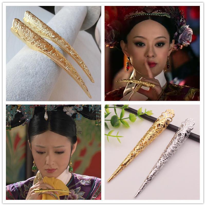 Ancient attire, Qing court, harem, finger covers, armor, nail covers, Empre古装清宫廷后宫手指套护甲指甲套华妃皇后贵妃甄嬛传电视太后sss 11.29