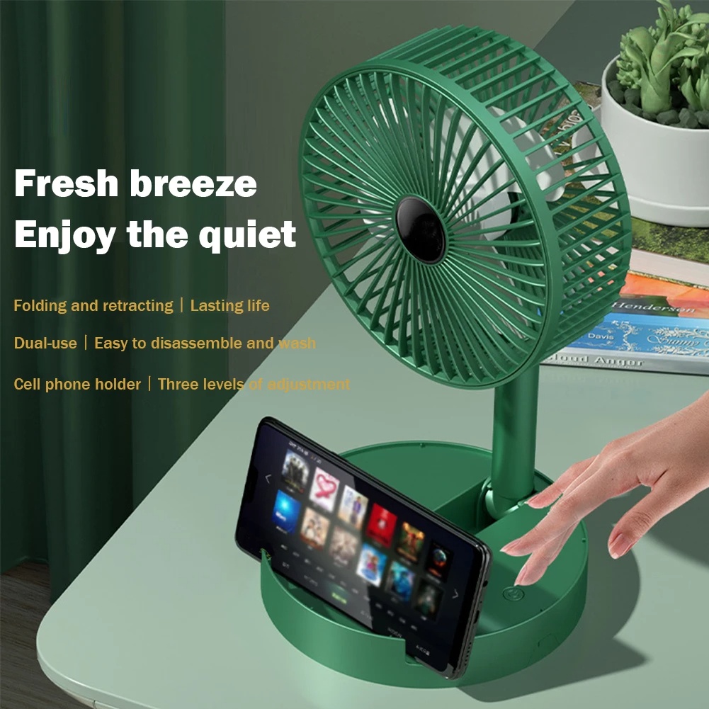 USB Fan (7inch) Adjustable Mini Fan Kipas Cooling Handy Desk Home Office Table Battery Rechargeable Portable