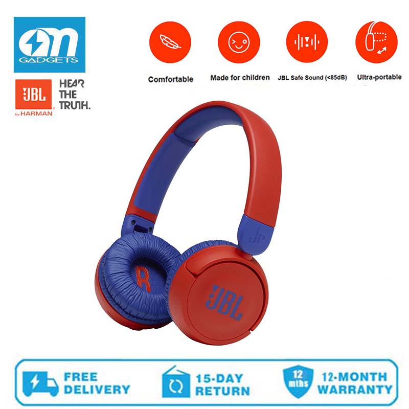 JBL JR310 Kids Wireless On-Ear Headphones - Bluetooth Headphones with Microphone, Safe Sound Under 85dB Volume