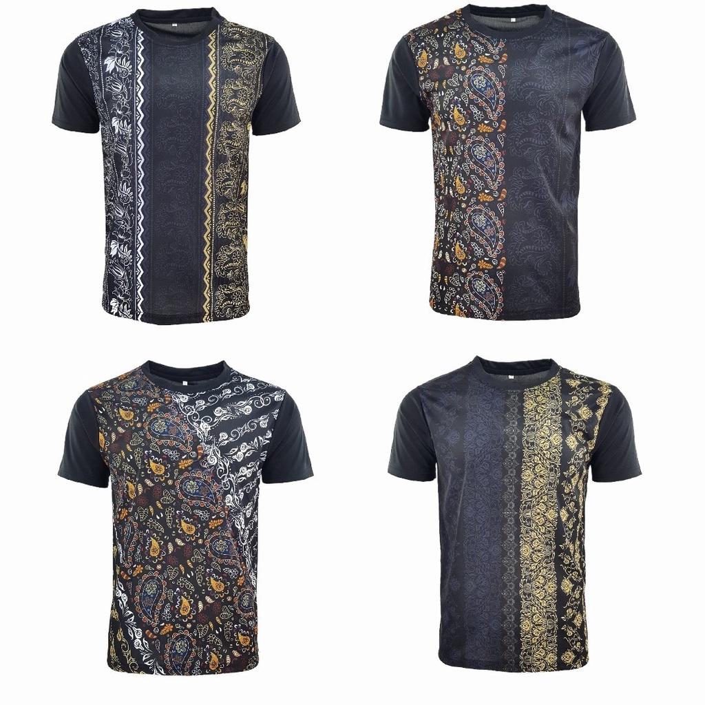 T-shirt Batik Print Jersey Material | Baju T-shirt Batik Print Jersey Material | Size M - 2XL