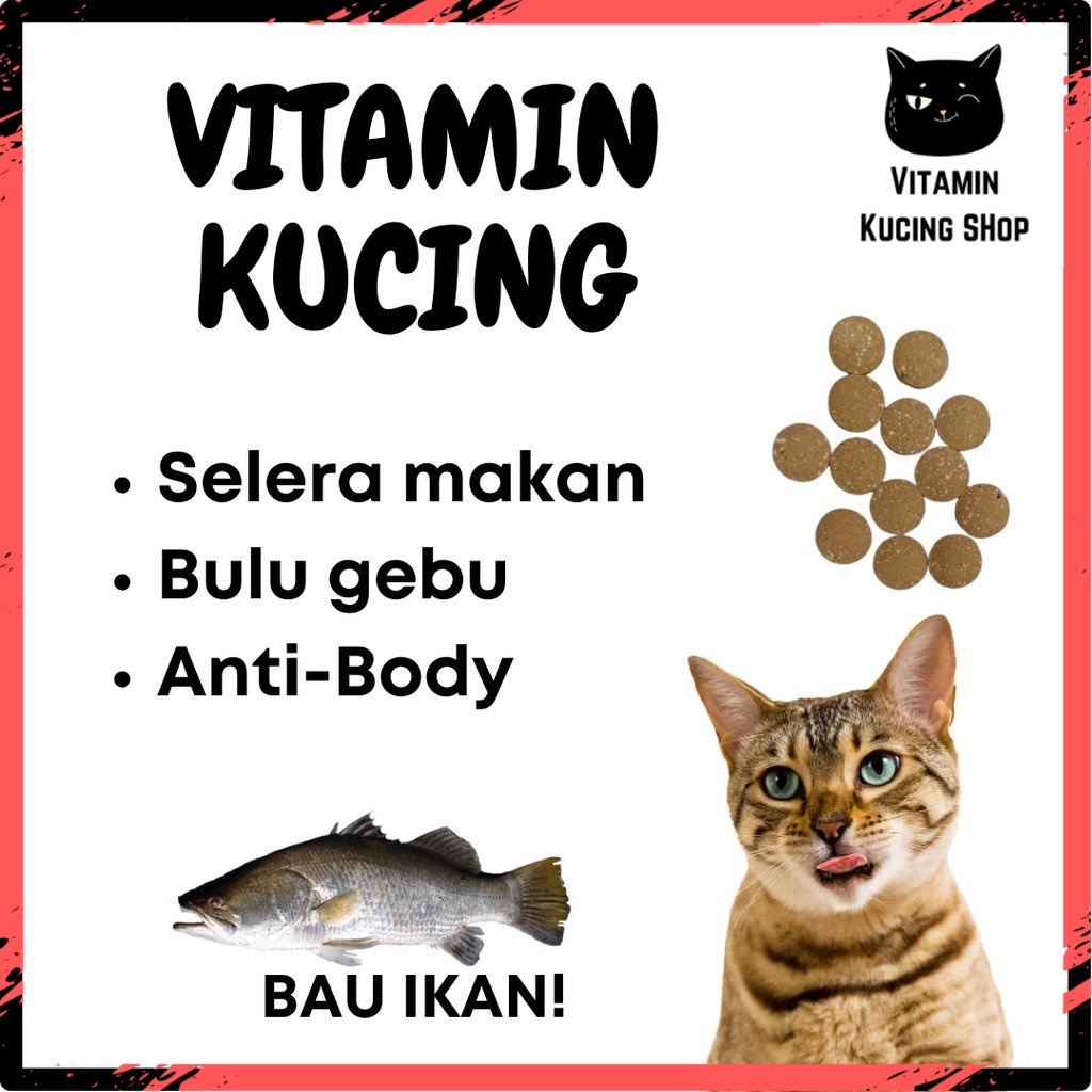 VITAMIN Kucing - High Multi-Vitamin Cat Food Treat Makanan Kucing With Vitamin A,B & D